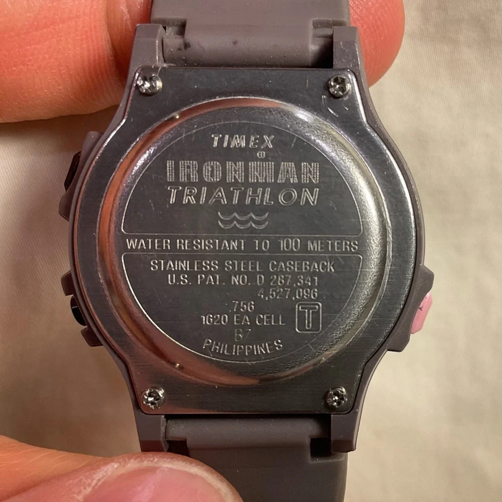 RARE Timex Ironman Triathlon Ladies/Womens Watch Pink/Purple Indiglo Vintage